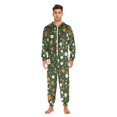 thumbnail image 3 of FORMRS Onesies Pajama for Adults Unisex Hoodie Winter Jumpsuit One Piece Sleepwear, Sizes S-2XL, Green Flowers Pattern, 3 of 7