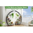 thumbnail image 3 of Geetinfly 2 Pcs 5-Tier Metal Plant Stand Indoor,Half Moon Shape Tall Garden Plant Holder,Garden Patio Decor,Brown, 3 of 7