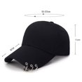 thumbnail image 2 of Hip Hop Panama Breathable Golf Caps Snapback Gothic Punk Baseball Cap Unisex Beach Sports Hats Metal Rings Casquette Visors Hat Hat Ring Baseball-Cap - Suga-Snapback Baseball Cap with Iron Rings, 2 of 5