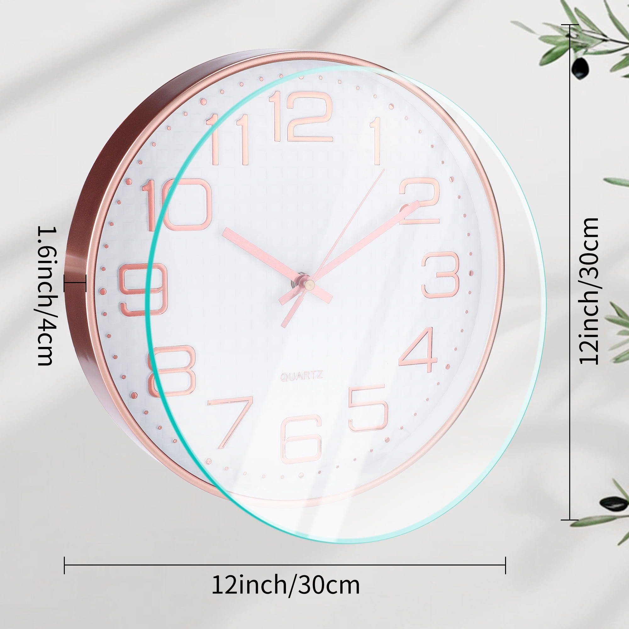 Unique Bargains Silent Non-Ticking Battery Operated Wall Clock Yellow