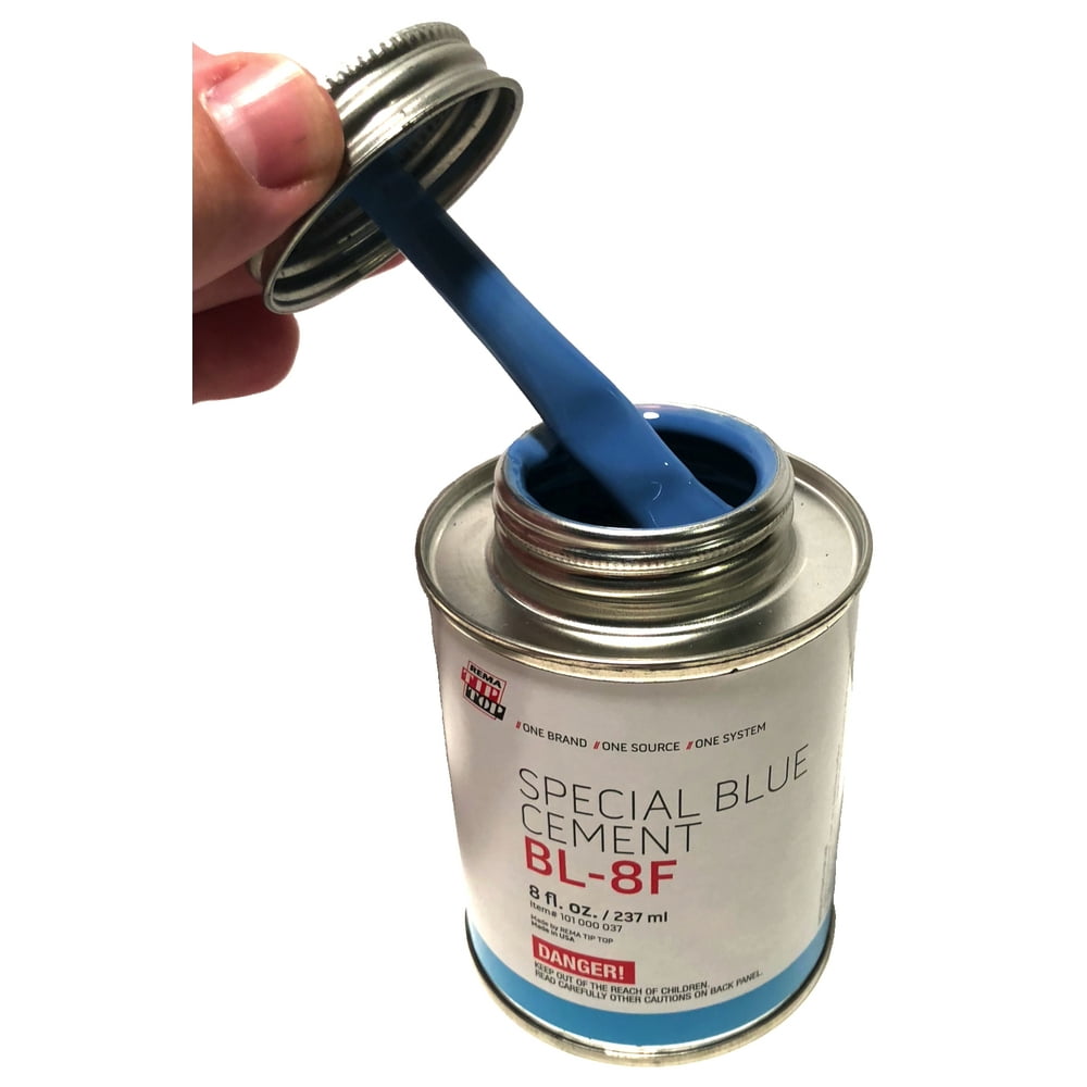 BL8F Rema Special Blue Cement (8 oz. Can) USA Rubber Bonding Tip Top