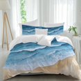 thumbnail image 2 of Blue Beach Coastal Bedding 3 Piece Duvet Cover Set Queen Size, Summer Nautical Seaside Ocean Soft Microfiber Comforter Cover with Zipper Closure & Pillowcases, Wrinkle & FadeResistant Quilt Cover, 2 of 9