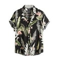 thumbnail image 1 of Leutsin Men Short-Sleeved Printed Color Buttons Cardigan Casual Shirt Tops, 1 of 2