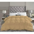 thumbnail image 2 of DNG Creations 3 Piece Luxury Pinch Pleated Comforter Set Premium 800 Thread Count 100% Egyptian Cotton-Oversized King Size, Solid Taupe Color, 2 of 3