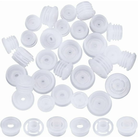 50Pcs 3/4 Inch Salt and Pepper Shaker Stoppers Dustproof Salt Shaker Plugs White Reusable Round Plastic Stopper Replacement Plug Bottle Stoppers