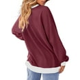 thumbnail image 5 of Fantaslook Color Block Sweatshirts for Women Crewneck Long Sleeve Oversized Pullover Tops Casual Fall Outfits, 5 of 8