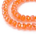 thumbnail image 2 of Electroplate Glass Beads Strands Pearl Luster Plated Faceted Rondelle Coral 2.3~2.7x2mm Hole: 0.4mm about 144~150pcs/strand 28~29cm, 2 of 3