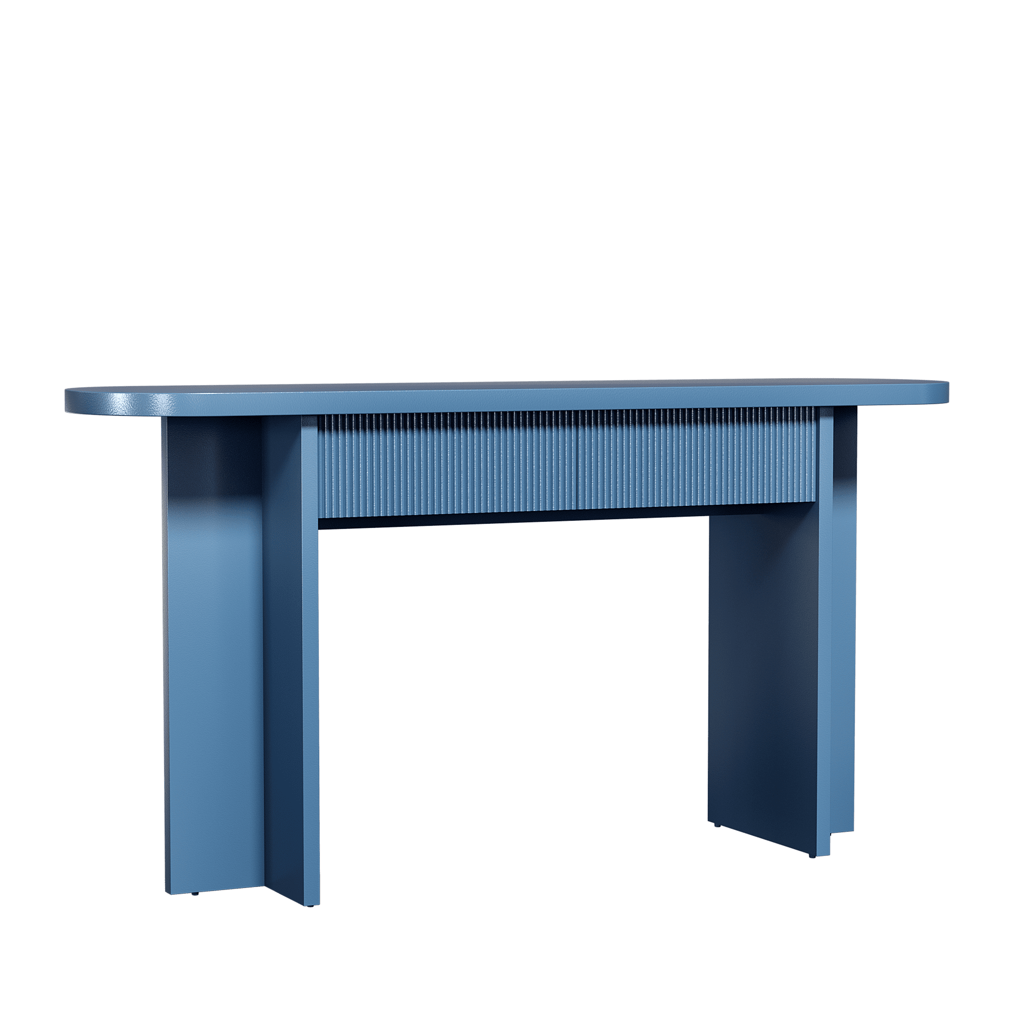 Mintazer 63" Fluted Console Table with 2 Drawers, Modern Entryway Tables with Storage, Sofa Table for Entryway Hallway Living Room, Blue