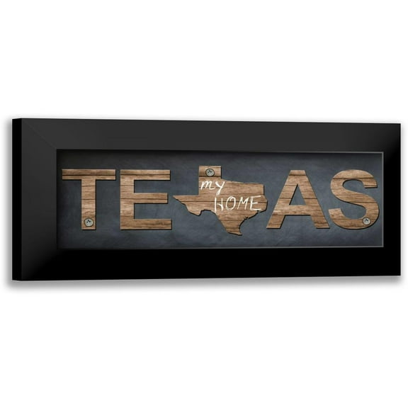 Lewis, Sheldon 14x7 Black Modern Framed Museum Art Print Titled - Texas My Home