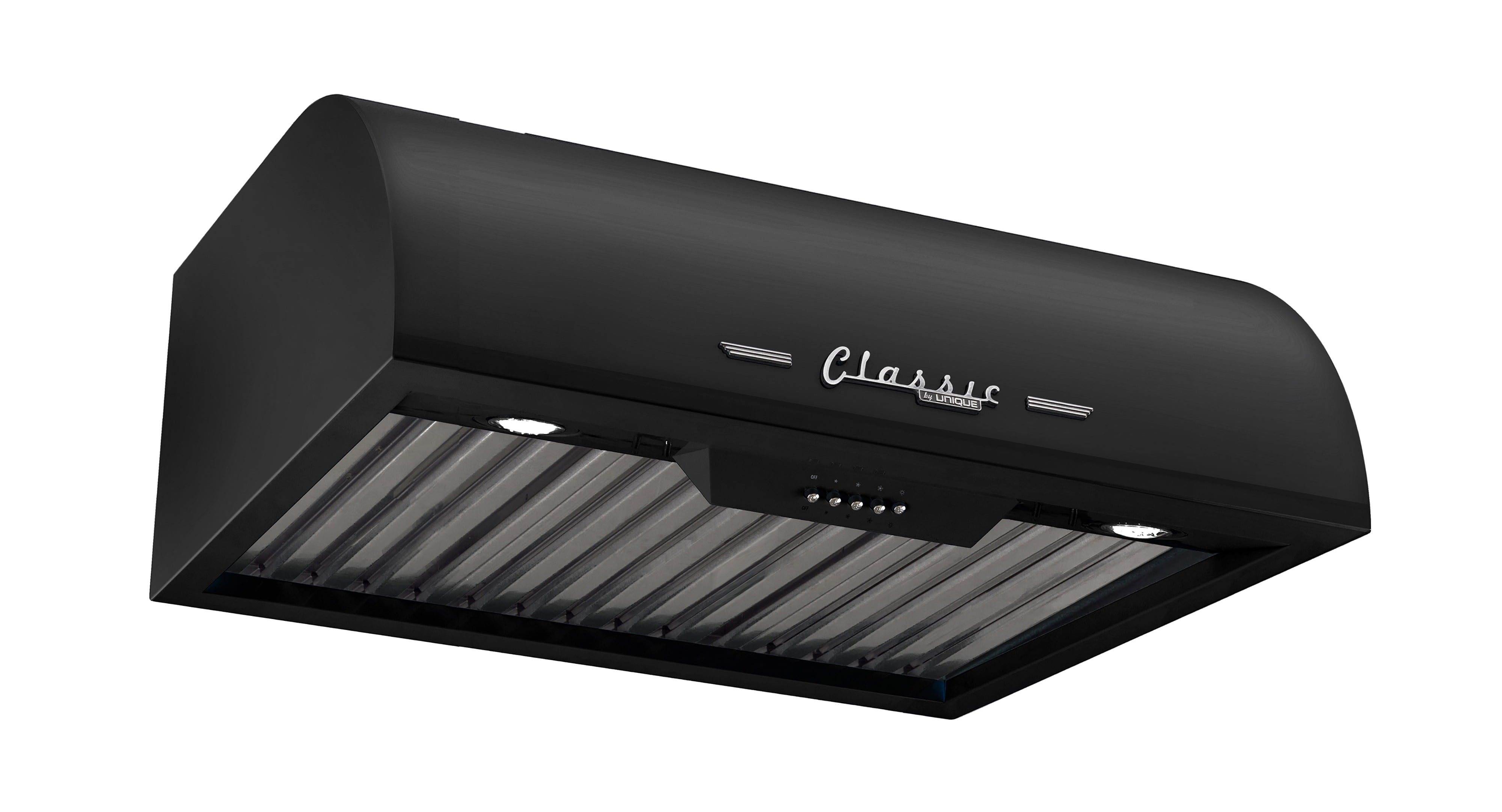 Unique Classic Retro 24" Under Cabinet Range Hood with 500 CFM and LED Lighting 110 volts in Midnight Black
