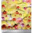 thumbnail image 1 of Soimoi Moss Georgette Fabric Leaves,Floral & Mushroom Vegetable Print Fabric by the Yard 42 Inch Wide, 1 of 1
