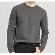 Goodfellow & Co Men Long Sleeve Garment Dyed Pocket Standard T-Shirt - Ebony - S