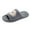 Dark Gray, variant on Fuzzy Open Toe Slippers for Women Memory Foam Slip on House Slides Shoes Cute Flat Sandals
