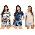 thumbnail image 7 of Women's Tie-dye Shorts Pajama Set Short Sleeve Sleepwear Nightwear Pjs, 7 of 7