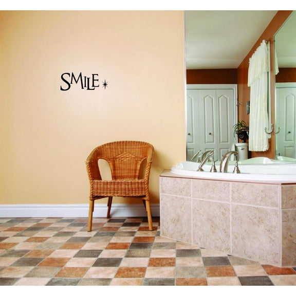 Decal Wall Sticker - Smile Quote Home Decor Picture Art 12x30 Inches