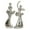 Silver Solid Dancer S/2 4"W, 11"H, variant on 4"W, 11"H Silver Porcelain Dancer Sculpture, by DecMode (2 Count)