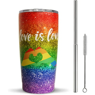Paris Hilton 40oz Stainless Steel Tumbler with Removable Handle, Reusable  Straw, and Lid, Rainbow Iridescent White 