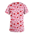thumbnail image 5 of RKSTN Scrubs for Women Valentine's Day Colorful Hearts Print Trendy Spring Summer V Neck Color Block Short Sleeve Caregiver Nursing Work Top with Pockets, 5 of 5