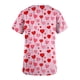 thumbnail image 5 of TaTaai Romantic Heart Print Women Scrub Blouse Premium Cotton Regular Fit Short Sleeve V Neck Functional Pocket Non See Through Nurse Work Daily Wear Gift, 5 of 5