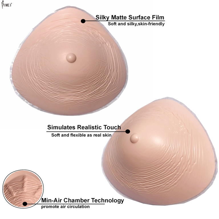 BIMEI Triangle Lightweight Silicone Breast Forms Women's Mastectomy  Prosthesis Armpit Concave Super Soft Ultra Bra Enhancer Inserts Pad 1  Piece，135g