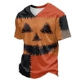 thumbnail image 2 of T Shirts for Men Halloween Print Short Sleeve V Neck Tees Pull on Funny Causal Shirts, M, 2 of 7