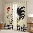 thumbnail image 2 of Manfei Rooster Print Black Out Curtains for Teen, Kawaii Farmhouse Animal Curtains Pack of 2 (42x63 Each), Rustic Buffalo Bedroom Curtains, Curtains Blackout Bedroom Decor, 2 of 6