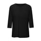 thumbnail image 5 of Camisas para mujer,Camiseta estampada para mujer, blusa de manga 3/4, cuello redondo, informal, de imitación de tela, ideal para el hogar y el uso diario, sopatenor, 5 of 9