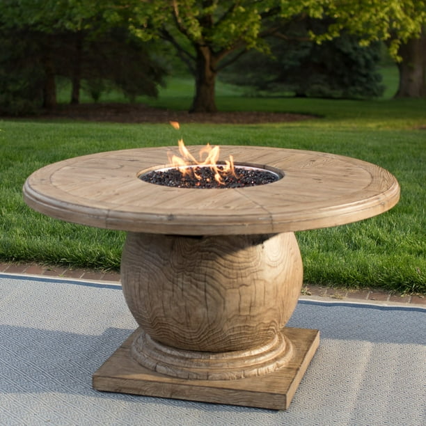 Belham Living Leland 54 Diam Patio Dining Fire Table With Free Cover Walmart Com Walmart Com