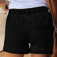 thumbnail image 6 of Prdecexlu Jean Shorts for Women High Waisted Pull On Drawstring Elastic Waist Trendy Stretch Denim Summer Shorts Black XL, 6 of 6