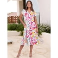 thumbnail image 2 of Vestido ANRABESS de verano casual de manga corta con cuello en V para mujer, 2 of 7