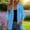 Blue, variant on Women Solid Chiffon Lightweight Duster Coat in V Neck Cutting for Daily Leisure Outer Matching