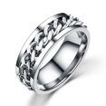 thumbnail image 2 of Miangastore Simple Ring Delicate Finger Ring Stainless Steel Jewelry Creative Ring Fashion Finger Ring for Man Boy Male (Steel Color With Box Size 12), 2 of 8