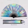 thumbnail image 5 of Clacking Fans for Line Dancing, Boots on the Ground fan, Large Folding Hand Rave Fan, Iridescent Clack Handheld Fan, Holographic Laser Colors Hand Fan for Line Dancing, Disco Party, Home, 5 of 8