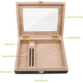 thumbnail image 5 of Spanish Cedar Wood Humidor Desktop Glass Top Cigar Box with Hygrometer and Humidifier for 20-25 Cigars, 5 of 5