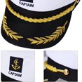 thumbnail image 2 of Disfraz de capitán de marinero de yate para adulto, gorra de almirante marino (blanco), 2 of 5