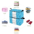 thumbnail image 4 of Foldable Clothes Storage Bags Clothes Organizer Bin with Clear Windows for Clothes Bedding Blue Water Texture Pattern, 4 of 6
