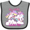thumbnail image 3 of Inktastic My Mimi Loves Me Unicorn Girls Baby Bib, 3 of 4