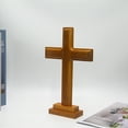 thumbnail image 3 of Wooden Standing Cross Decor Altar Cross with Stand Double-Sided Display Table Cross for Home Chapel Church Decor, 3 of 3