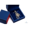 thumbnail image 3 of Sterling Silver Large Scorpion CZ Yellow Gold Pendant with Necklace, 3 of 3