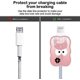 thumbnail image 3 of (Rosa) Serie divertida del protector del cable del cargador del iPhone de Emoji, forma ondulada linda, protector del cable de datos USB, protector del cable del cargador, 3 of 5