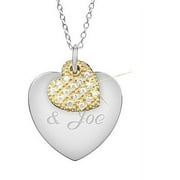 Sterling Silver Two-Tone Hearts Necklace