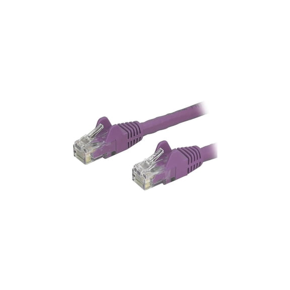 StarTech 12ft CAT6 Ethernet Cable - Purple CAT 6 Gigabit Ethernet Wire -250Mhz 100W PoE RJ45 UTP Network Patch Cord Snagless with Strain Relief (N6PATCH12PL)