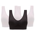thumbnail image 2 of Womens Sports Bras 3-Pack Sports Bra Without Support Yoga Running Underwears Wireless Bra White XL, 2 of 7