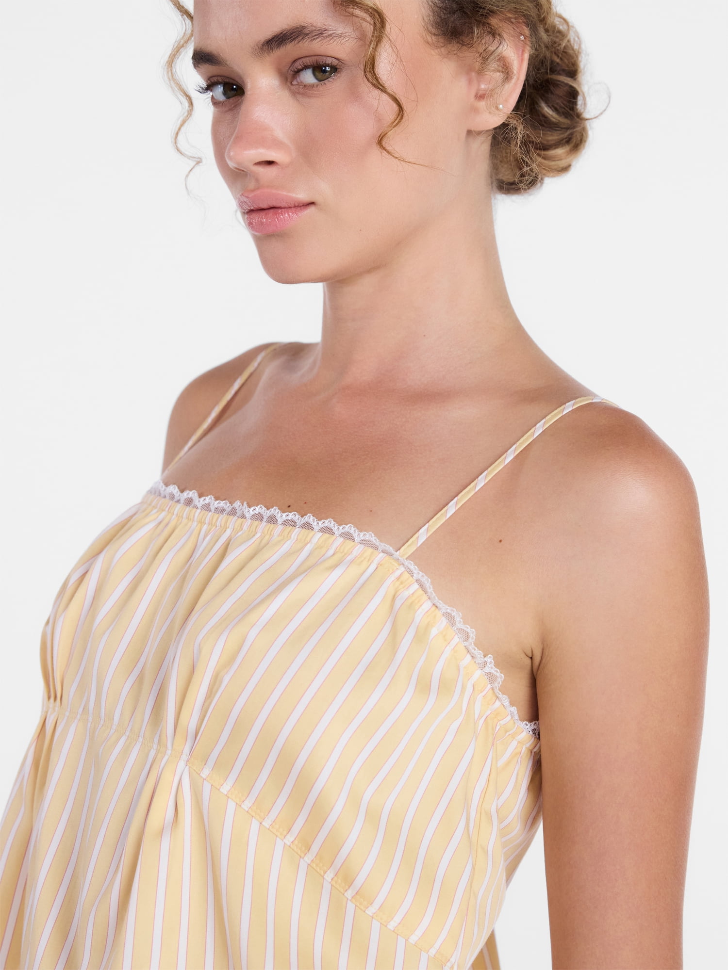 Joyspun Women's Woven Poplin Sleep Cami Top, Sizes XS-3X