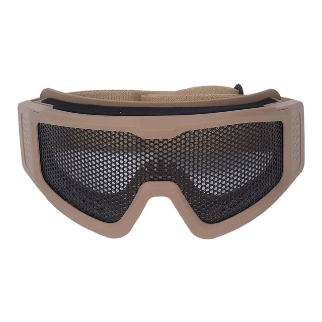 Gafas de seguridad transpirables resistentes a los golpes malla de hierro estampadas a prueba de viento y arena para fanáticos de juegos militares CS al aire libre caqui