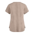 thumbnail image 4 of WULMLEO V Neck T Shirts for Women, Athletic Short Sleeve Workout Top, UV Sun Protection, Quick Dry Moisture Wicking Shirts for Women Khaki 2XL, 4 of 4
