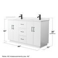 thumbnail image 4 of Elan TK 60" White Double Vanity & White Cultured Marble Top & Black Trim, 4 of 5