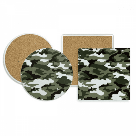 

Camouflage Line Art Grain Illustration Pattern Coaster Cup Mug Holder Absorbent Stone Cork Base Set