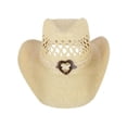 thumbnail image 2 of CTM  Western Straw Cowboy Hat with Heart Concho (Women), 2 of 5