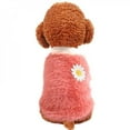 thumbnail image 1 of Cute Plush Round Neck Warm Winter Flowers Sweater Pet Dog Clothes Winter Warm Fleece Pet Coat For Small Dogs French Bulldog Puppy Dog Clothing Chihuahua Clothes, 1 of 5